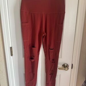 Brand new constantly varied gear CVG Tear it up leggings Sz L  Rust color
